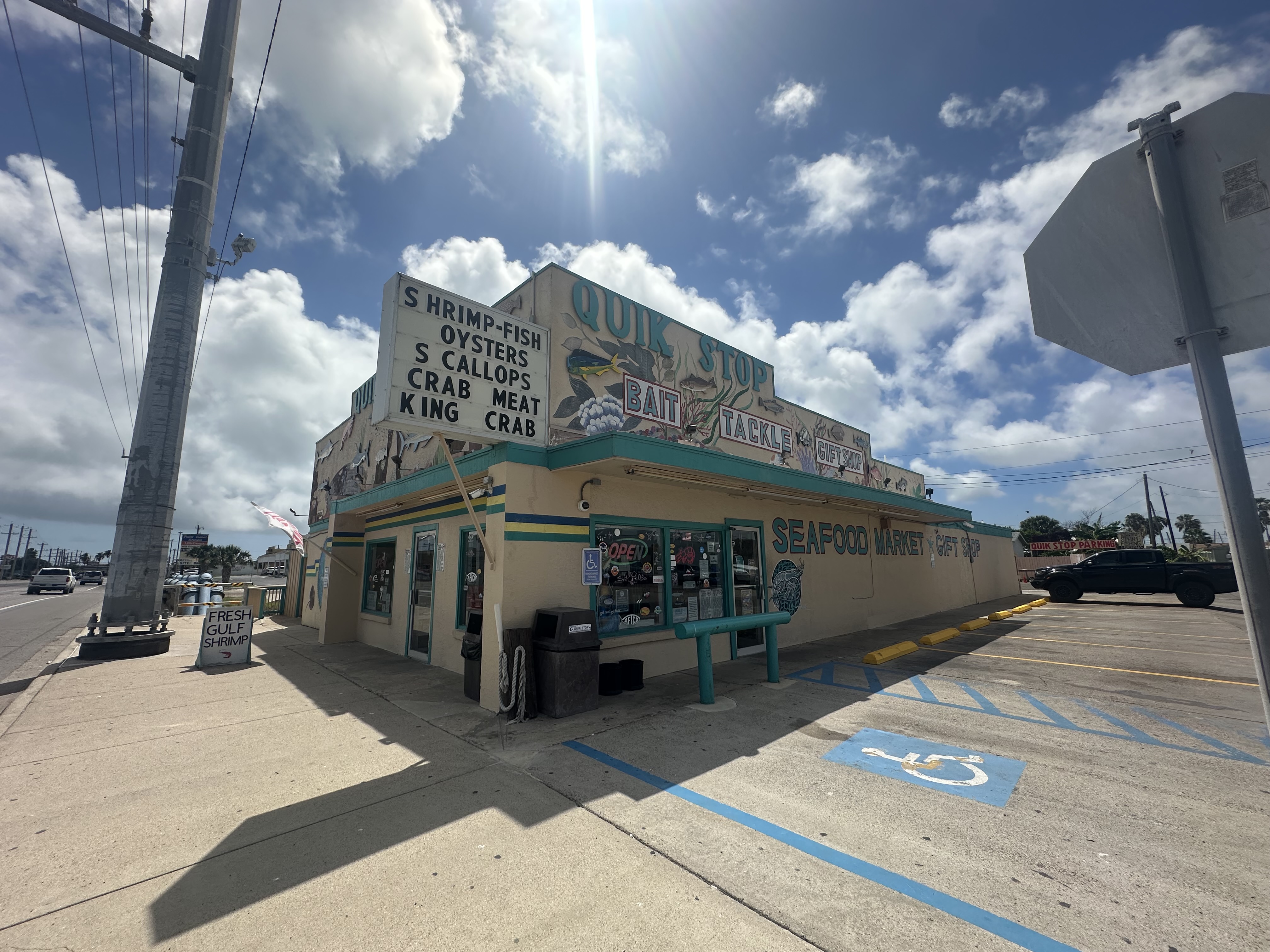 Quik Stop storefront on Queen Isabella Boulevard in Port Isabel, Texas